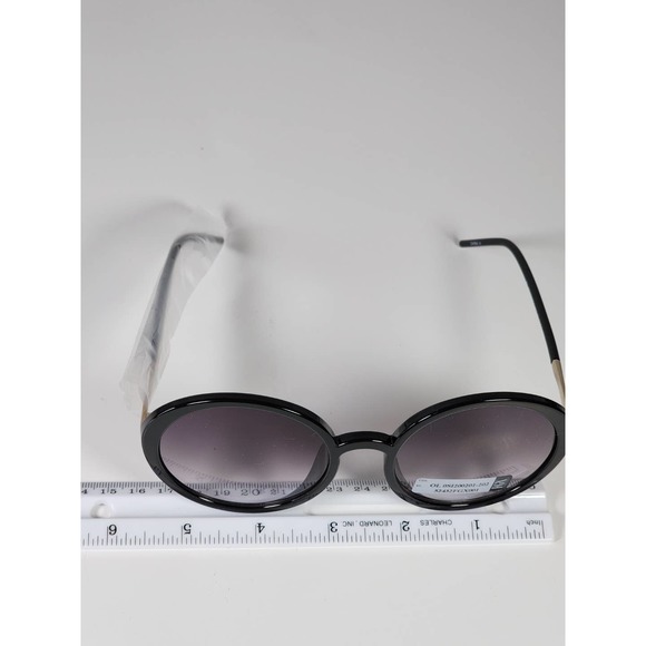 Foster Grant Full Round Black & Gold Metal Gradient Tint Sunglasses 52432FGX001 - Picture 10 of 11